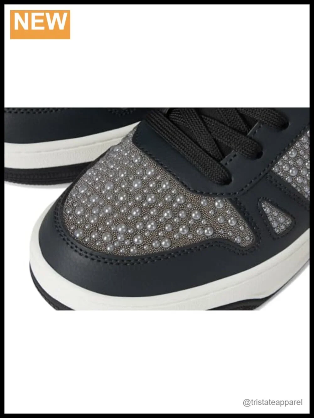 Women's Uno Court Sneakers with Faux Pearl & Caviar Beading, Memory Foam
